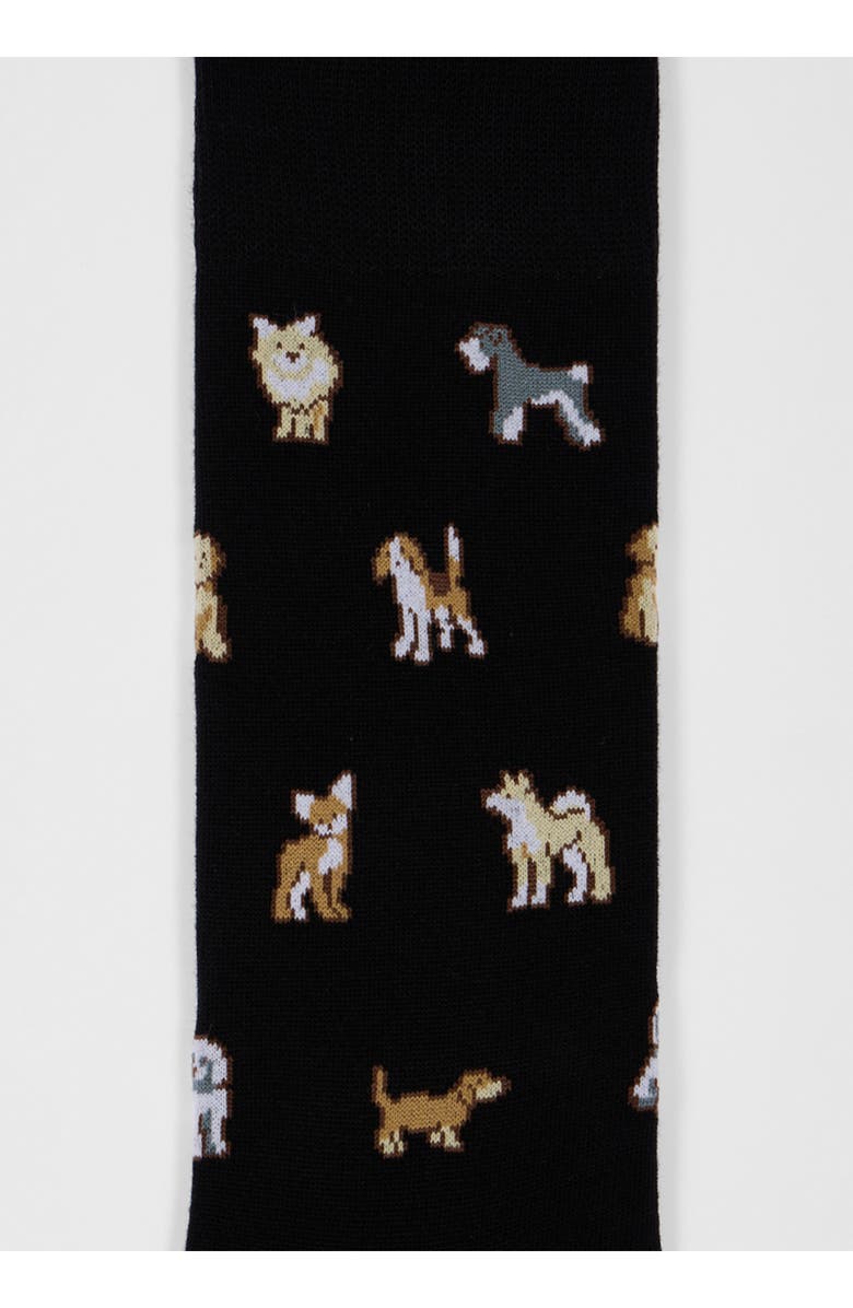 Paul Smith Kyoto Dog Intarsia Dress Socks, Alternate, color, Black