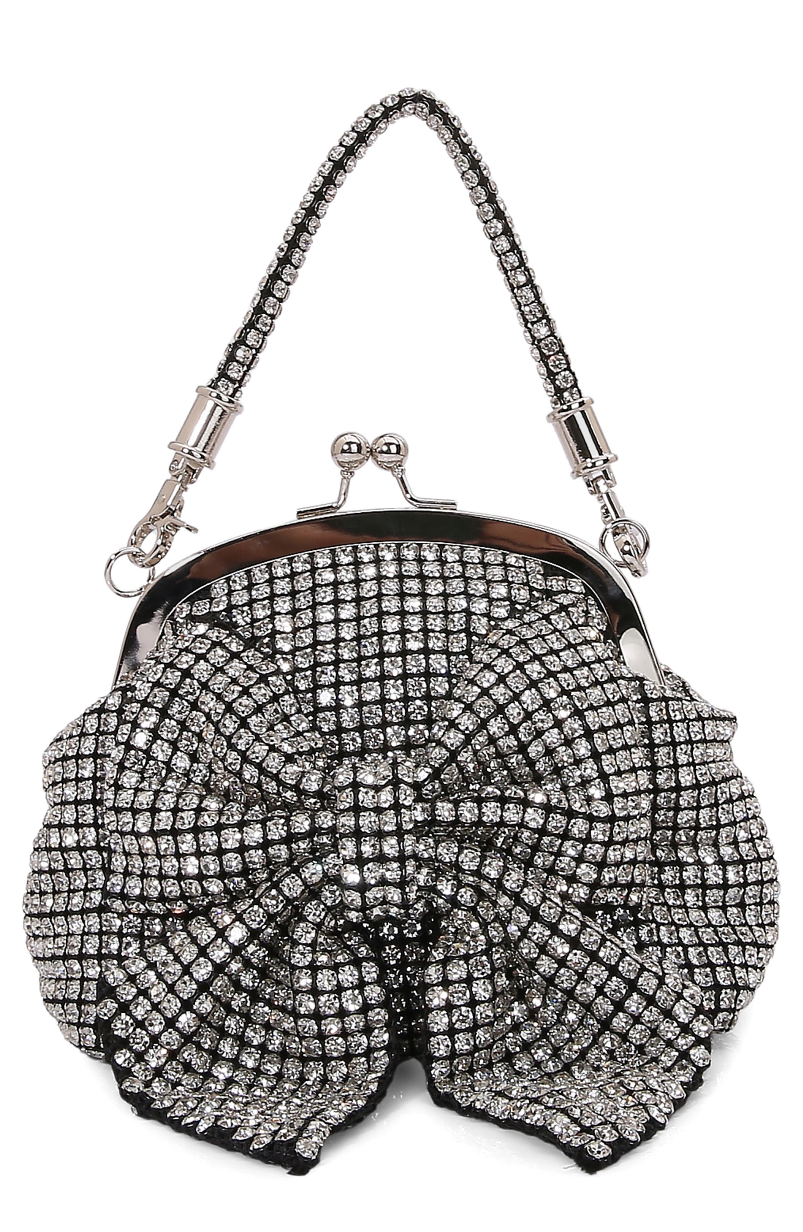 BERNESS Rhinestone Embellished Bow Handbag