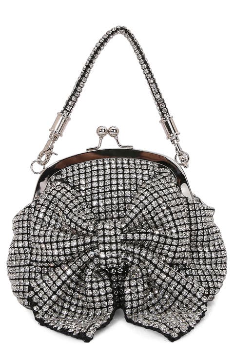 Rhinestone Embellished Bow Handbag
