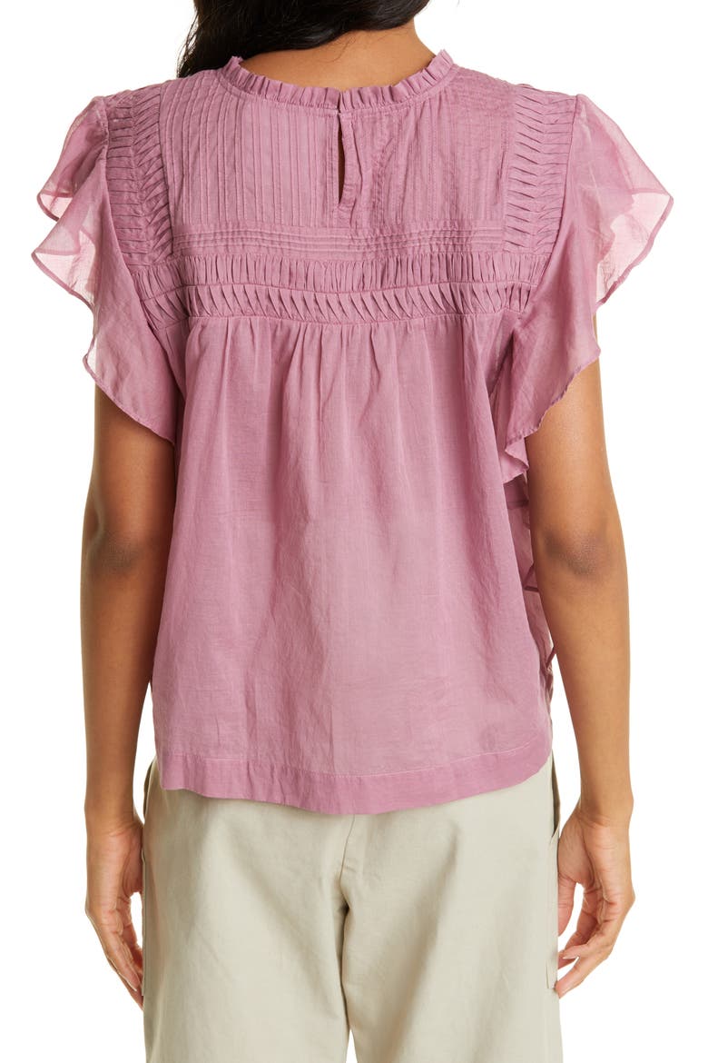 Layona Ruffle Sleeve Top, Alternate, color, ROSEWOOD