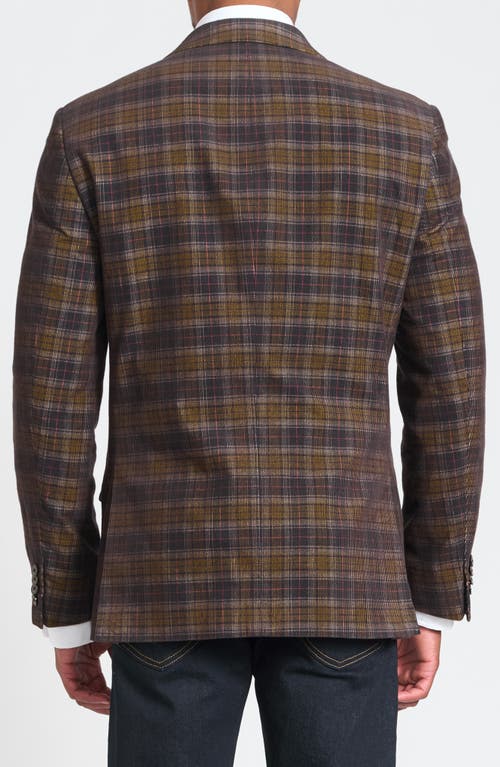 Savile Row Co Navy & Brown Glen Plaid Corduroy Blazer In Blue