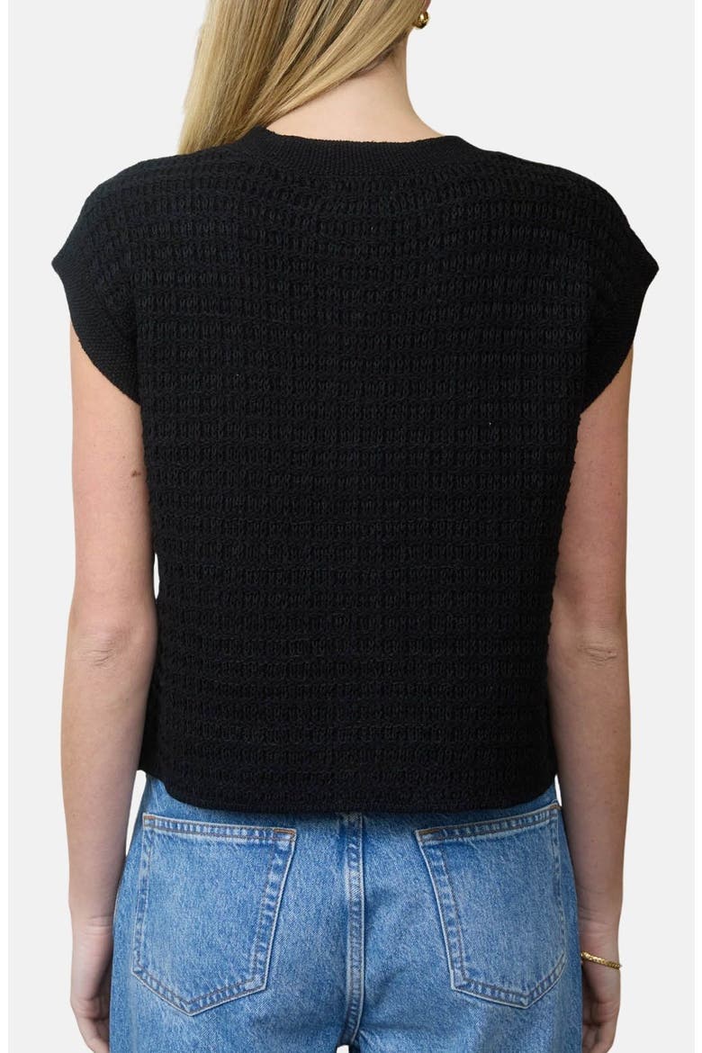 Cap Sleeve Button Front Cardigan, Alternate, color, BLACK