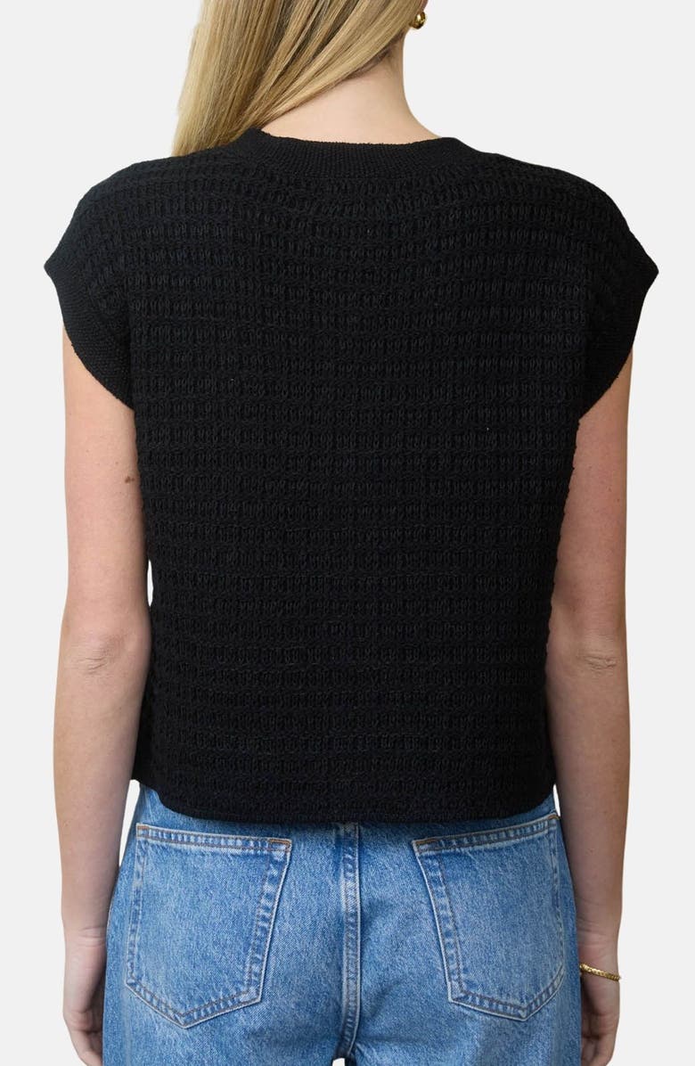 Blu Pepper Cap Sleeve Button Front Cardigan, Alternate, color, Black