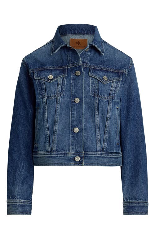 Shop Ralph Lauren Lauren  Denim Trucker Jacket In Haze Wash