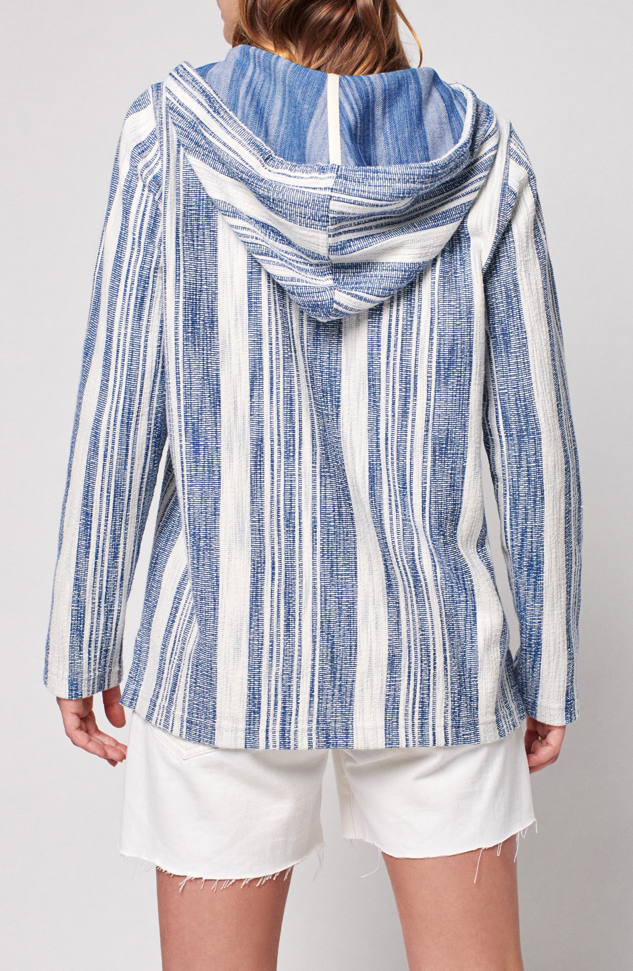 Faherty Islet Stripe Poncho Hoodie (Women) | Nordstromrack
