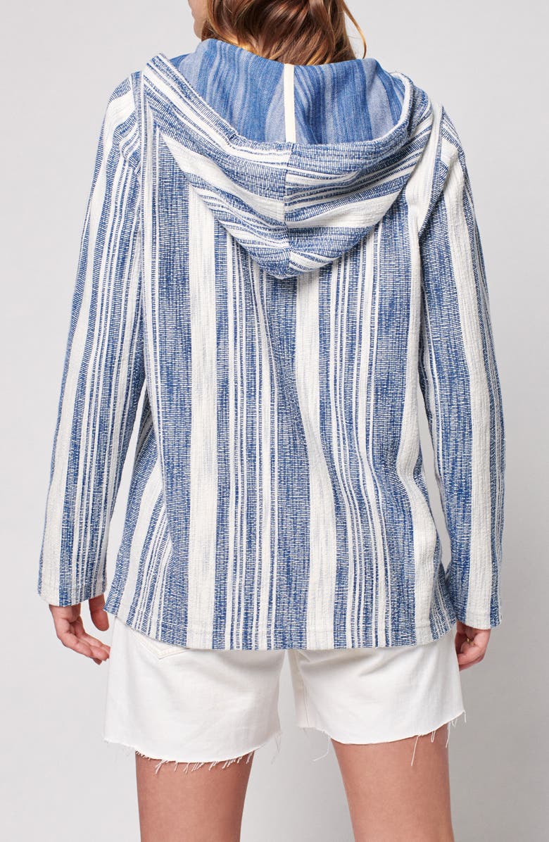 Faherty Islet Stripe Poncho Hoodie, Alternate, color,