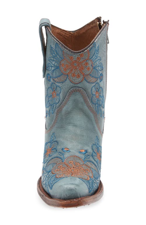 G Circle G Flower Embroidery Western Boot In Blue