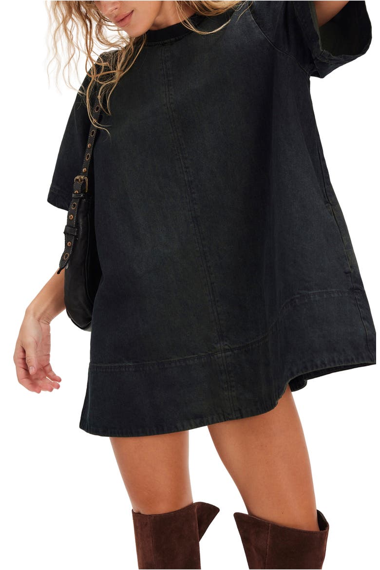 Harlow Denim Minidress, Alternate, color, ANTHRACITE