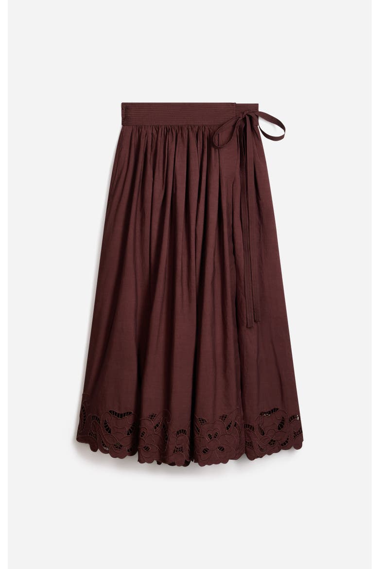 Guillaume Wrap Maxi Skirt, Alternate, color, Chocolat