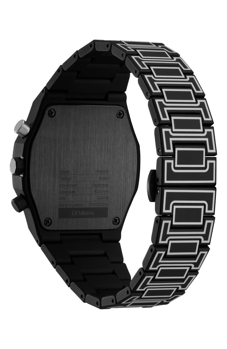 D1 Milano Sketch Skeleton Chronograph Bracelet Watch, 40.5mm, Alternate, color, Black