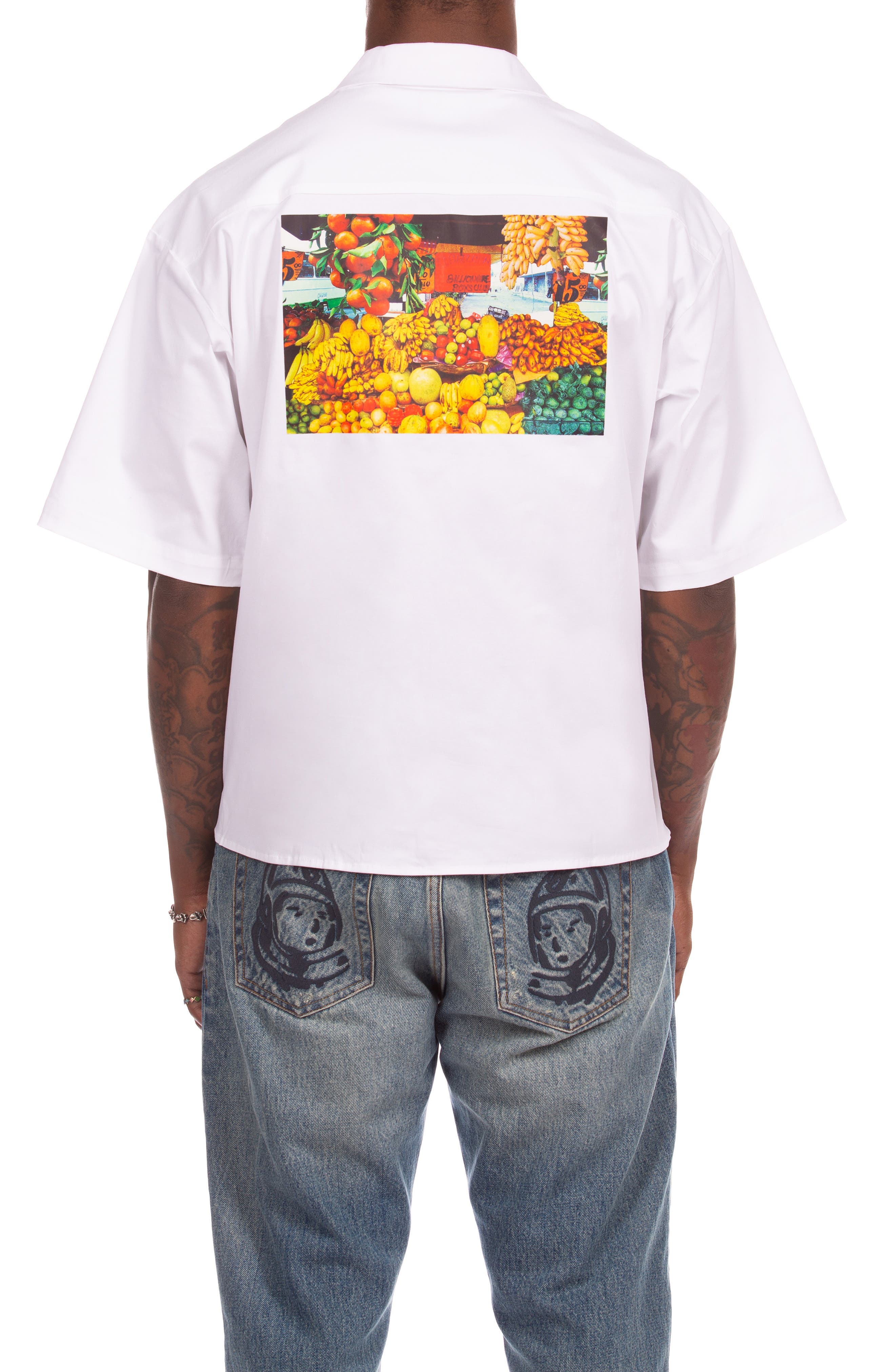 BB Aura Oversize Short Sleeve Cotton Button-Up Work Shirt (Men 