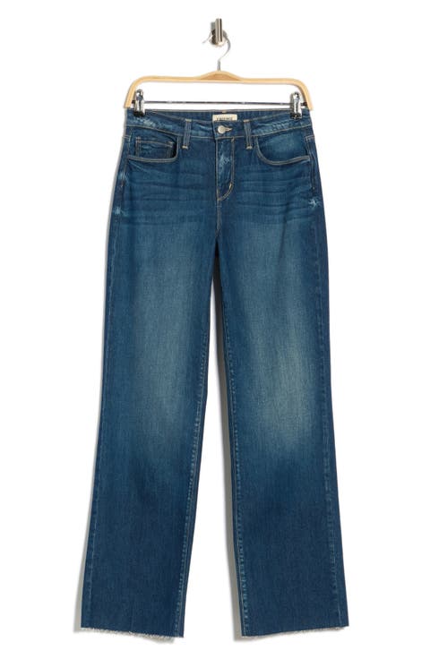 Tiana High Waist Raw Hem Wide Leg Jeans