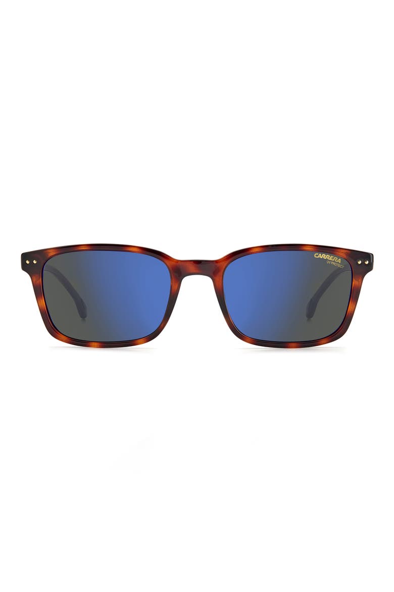 50mm Square Sunglasses, Main, color, HAVANA / GREY BLUE MIRRO