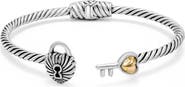 SAMUEL B. Sterling Silver & 18K Gold Lock & Key Hinge Bangle