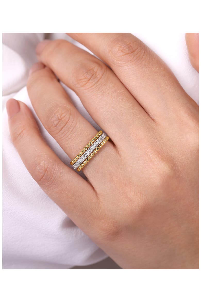 14k Gold Diamond Stack Ring, Alternate, color, 14K YELLOW/ WHITE GOLD