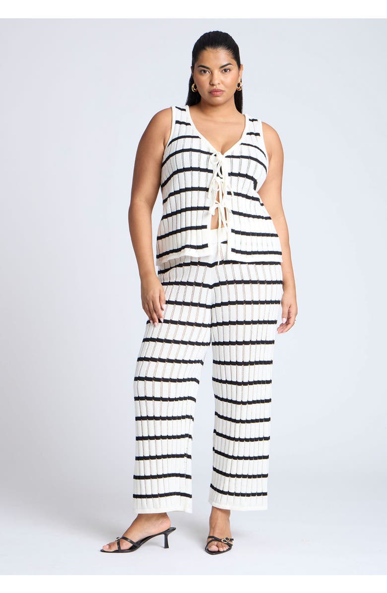 ELOQUII Sweater Pull On Pant, Alternate, color, Horizontal Stripe Arctic Wolf