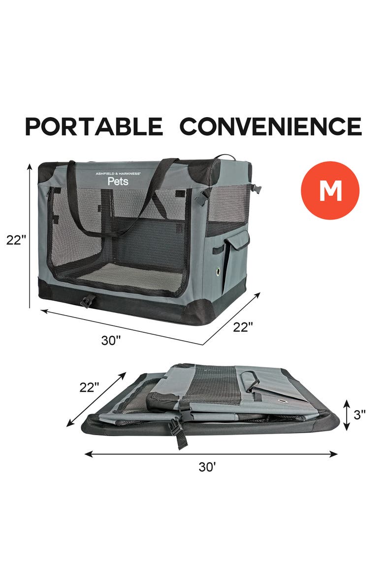 30 Inch Collapsible Soft Dog Crate, Alternate, color, Gray