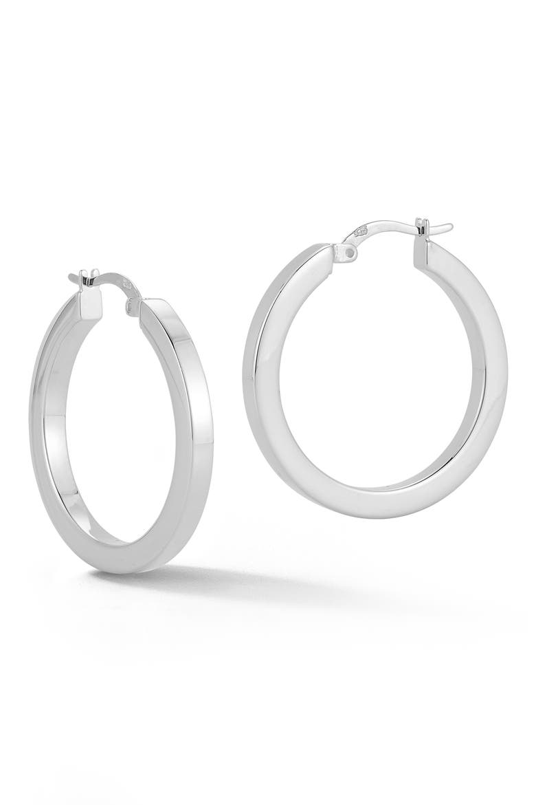 Tube Hoop Earrings, Main, color, SILVER