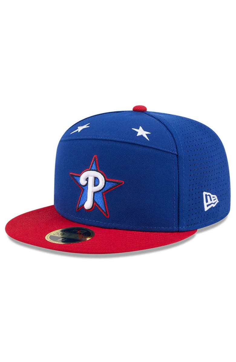 New Era Men's New Era Blue/Red Philadelphia Phillies 2025 MLB All-Star Game Workout Side Patch 59FIFTY Fitted Hat, Alternate, color,