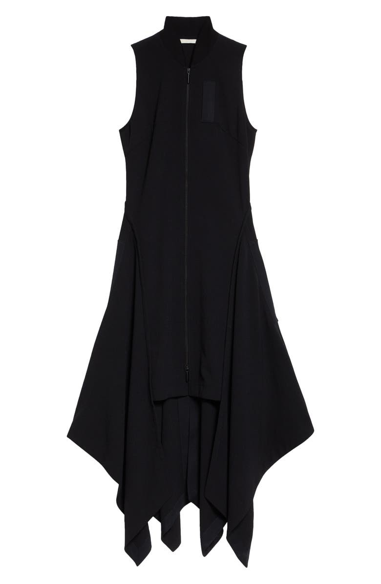 Jason Wu Collection Front Zip Handkerchief Hem Fluid Crepe Dress, Alternate, color,