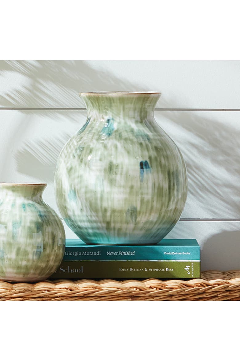 Brosse Vase Large - Green/Blue Stoneware Accent Decor, Alternate, color, Blue