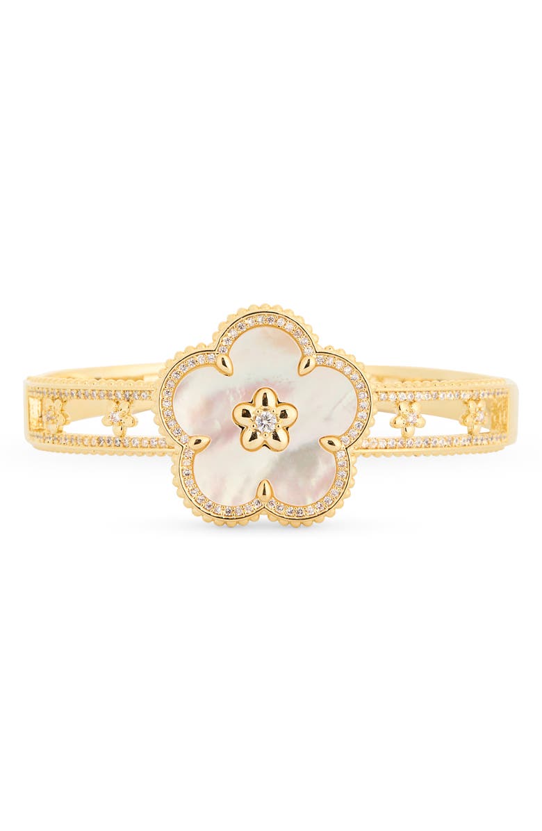 EYE CANDY LOS ANGELES Bonnie Flower Medallion Cuff Bracelet, Main, color, 