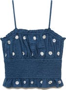 MANGO TEEN Beaded Embroidered Cotton Crop Camisole