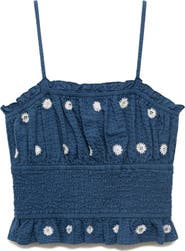 MANGO TEEN Beaded Embroidered Cotton Crop Camisole