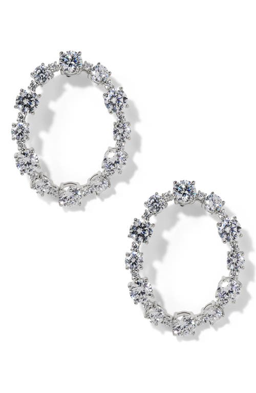 Nadri Everleigh Cubic Zirconia Open Hoop Earrings In Metallic