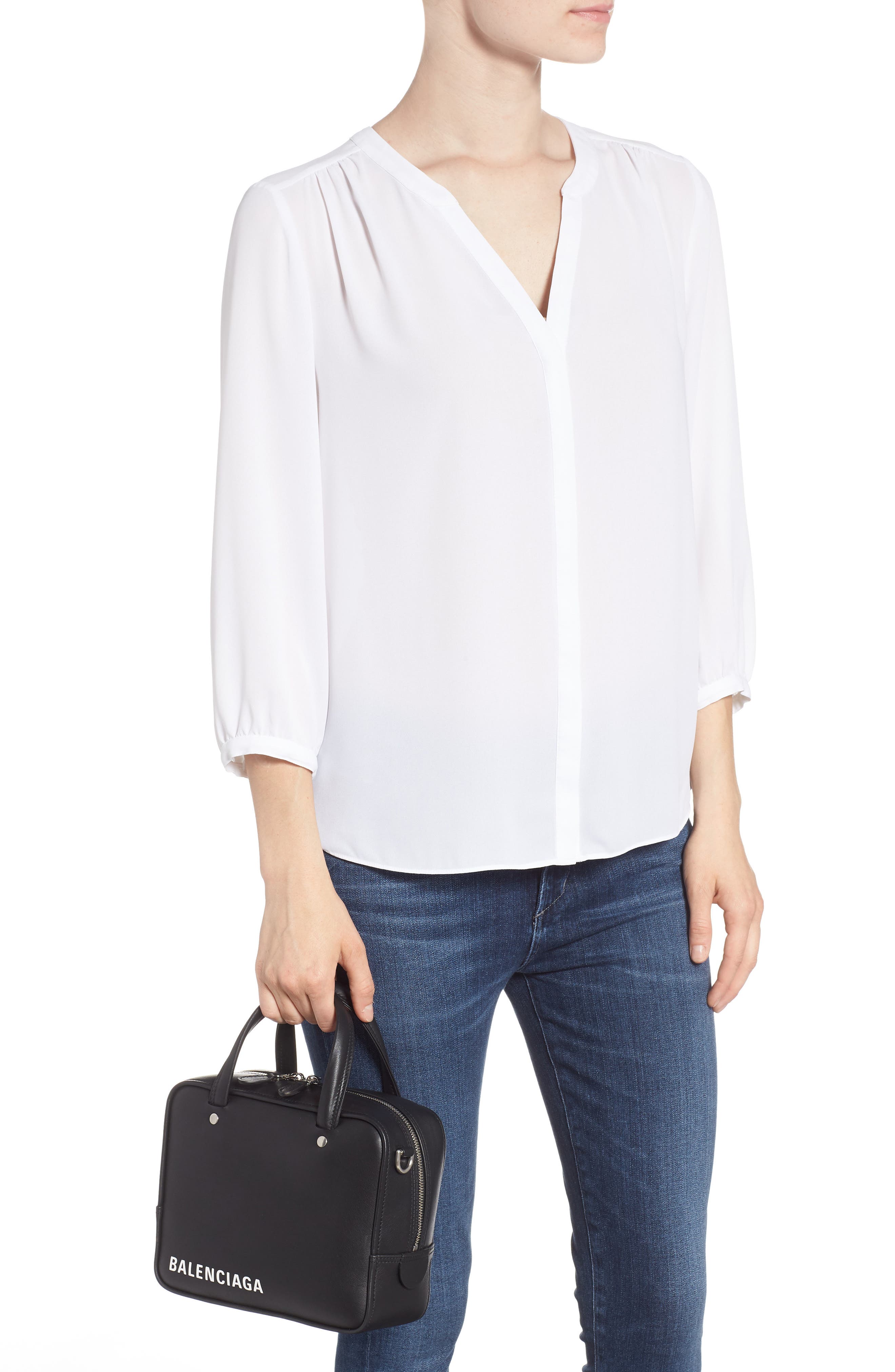 Balenciaga Extra Small Triangle Leather Satchel, Alternate, color, 