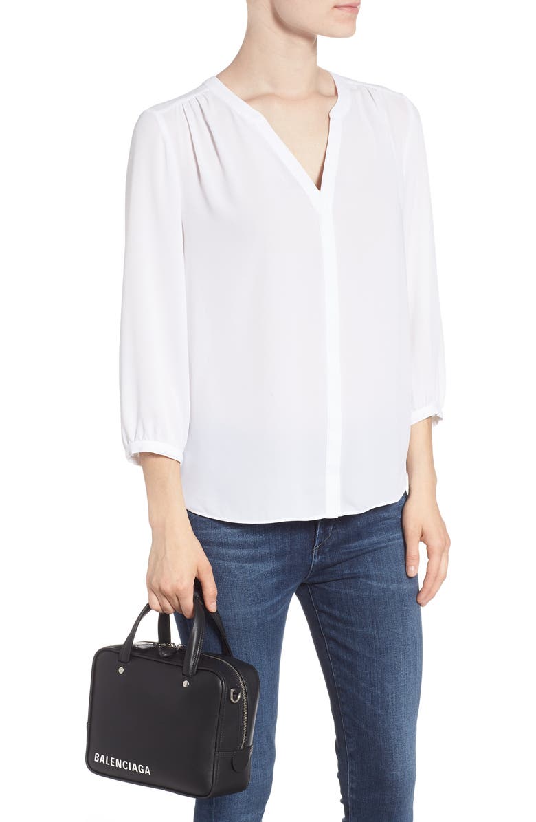 Balenciaga Extra Small Triangle Leather Satchel, Alternate, color,