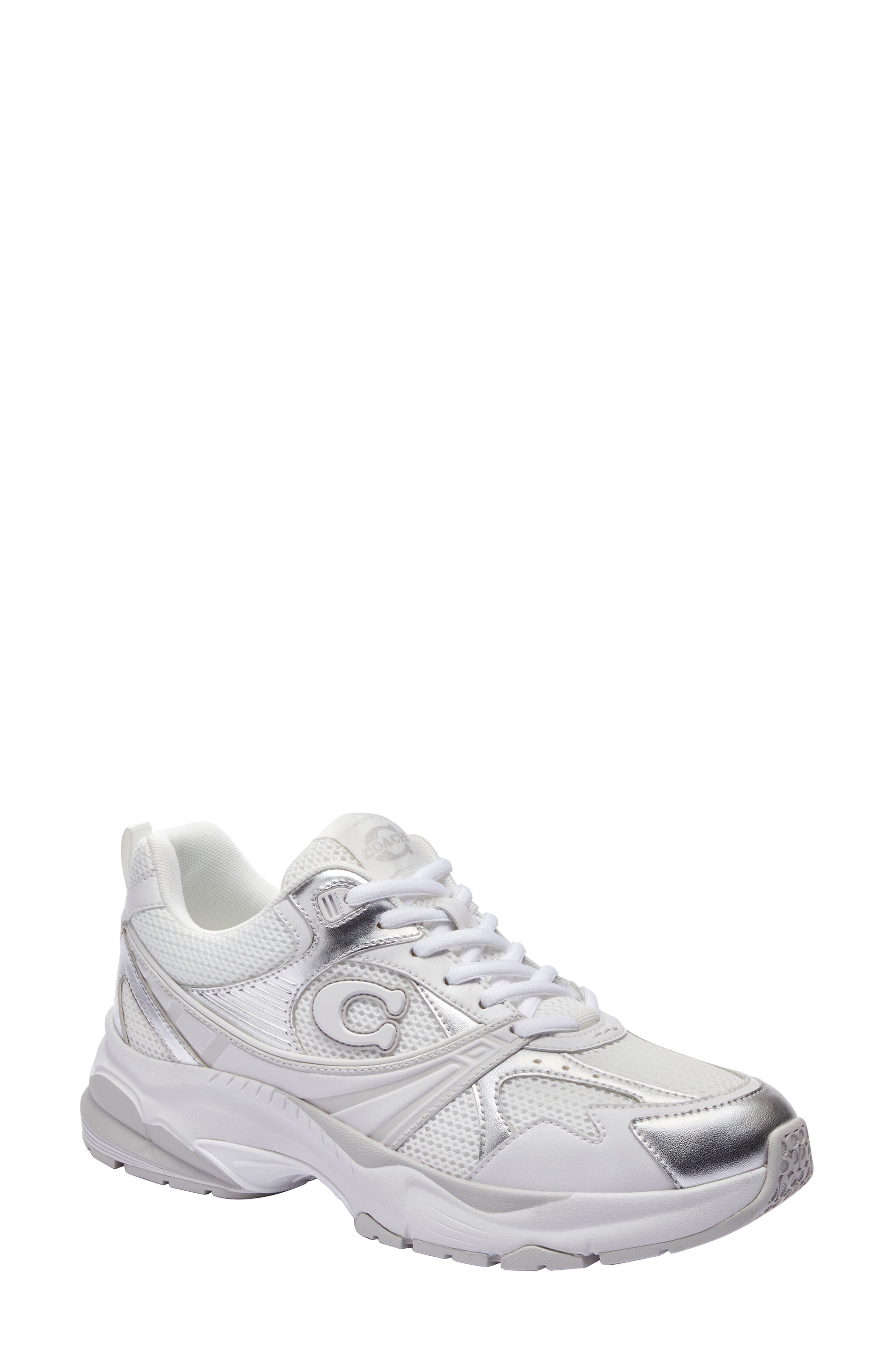 COACH Mesh Sneaker, Main, color, Light Grey/ Optic Whi