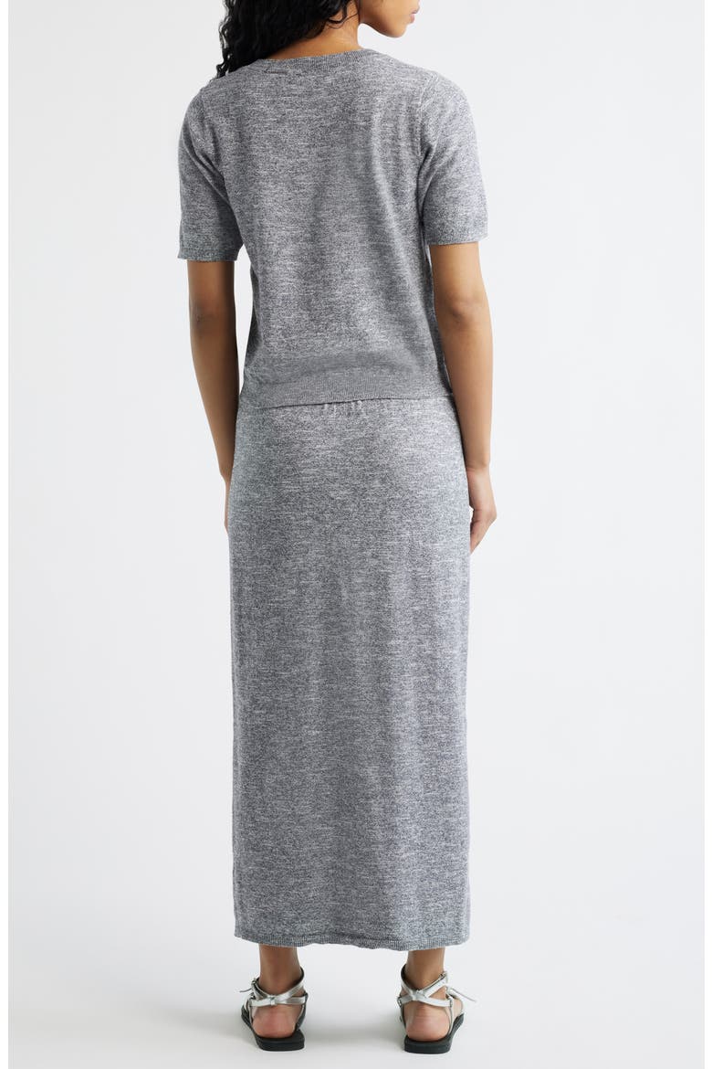 Isabella Cotton & Linen Knit Sweater & Maxi Skirt Set, Alternate, color, STEEL GREY COMBO