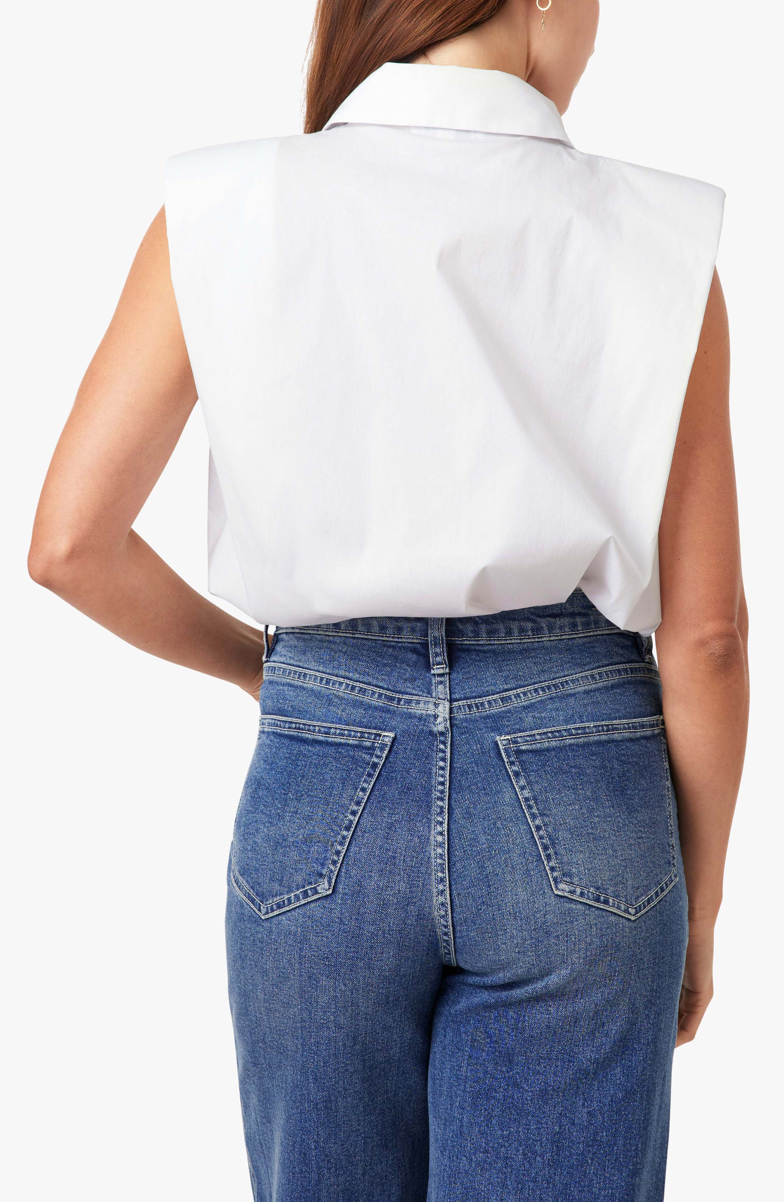 Shoulder Pad Sleeveless Shirt - image 2