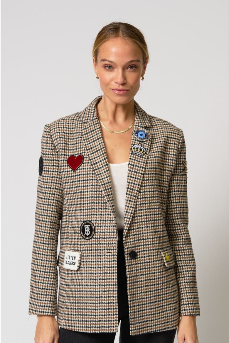 Lucky Patches Blazer, Main, color, HOUNDSTOOTH