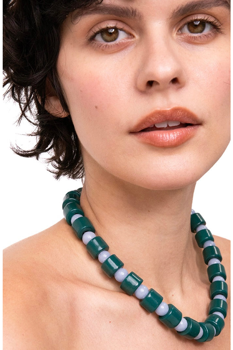 Bead Two Sundry Necklace, Alternate, color, Bottle & Blue Lace Agate
