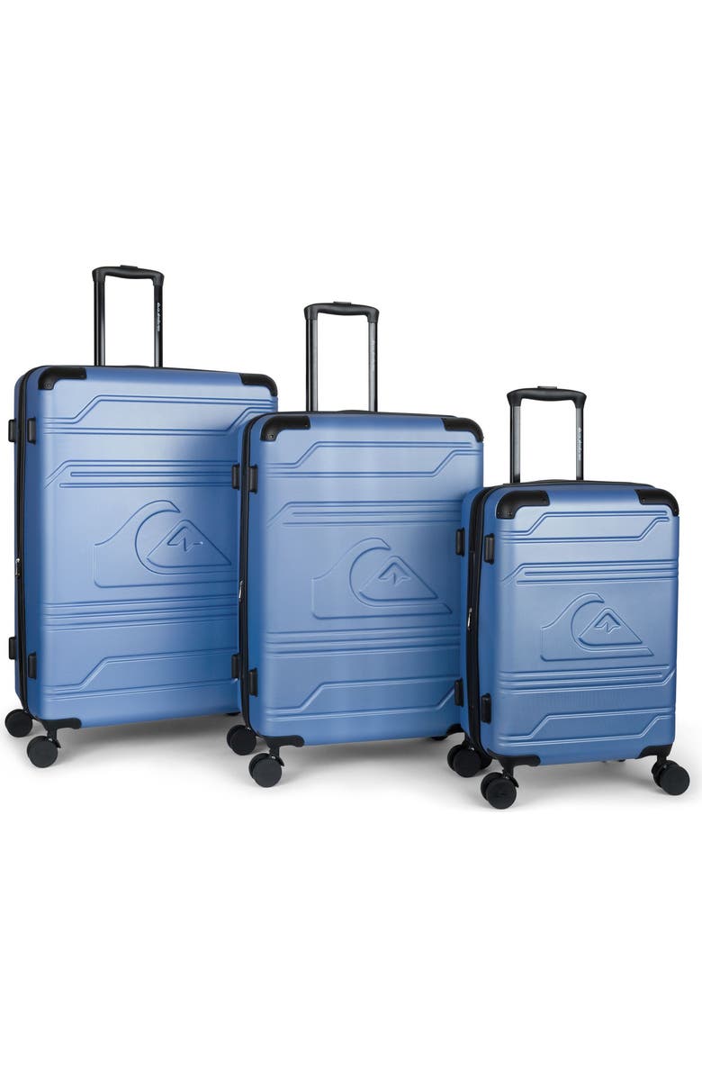 Quiksilver Rincon Suitcases PC Hardside Expandable Luggage with Spinner Wheels, 3-Piece Set, Main, color, Ocean Blue