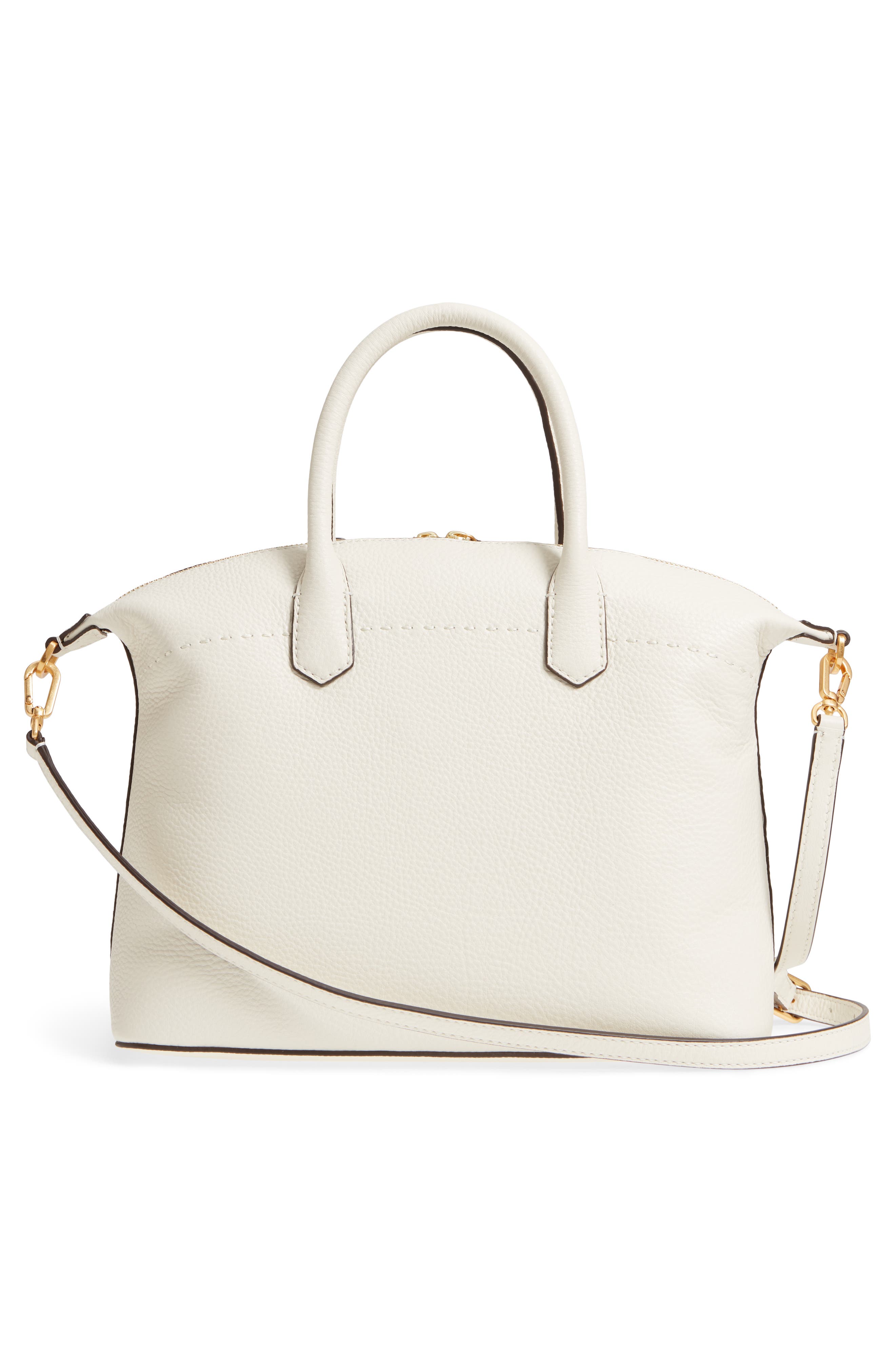 McGraw Slouchy Leather Satchel, Alternate, color, NEW IVORY