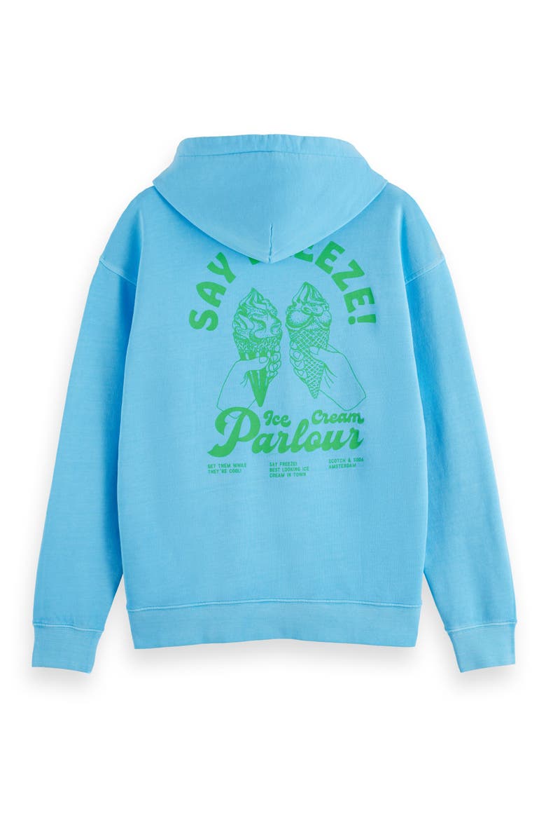Garment Dye Artwork Graphic Hoodie, Alternate, color, BLUE LAGOON