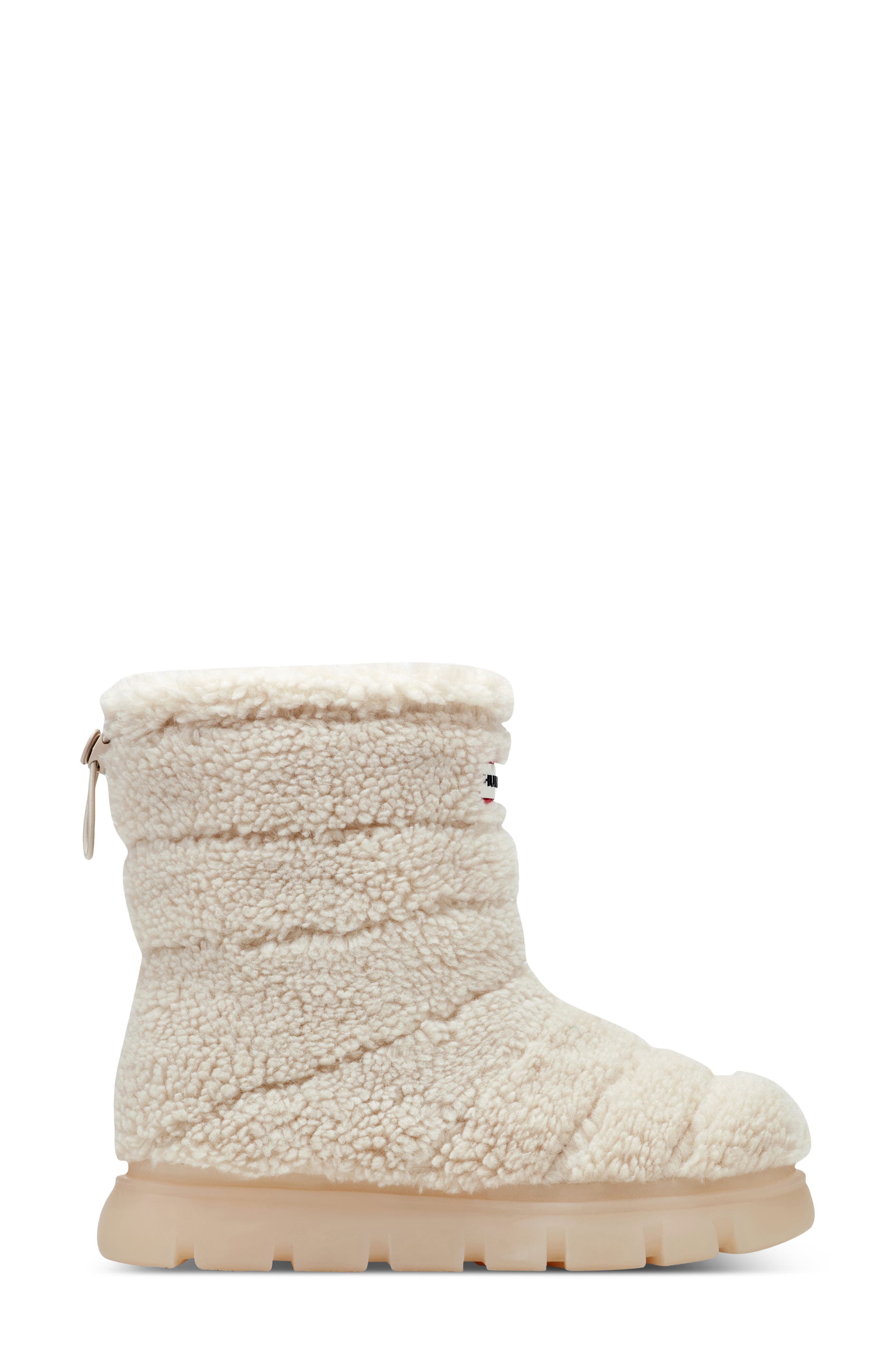 Hunter Maran Waterproof High Pile Fleece Boot, Alternate, color, Light Natural