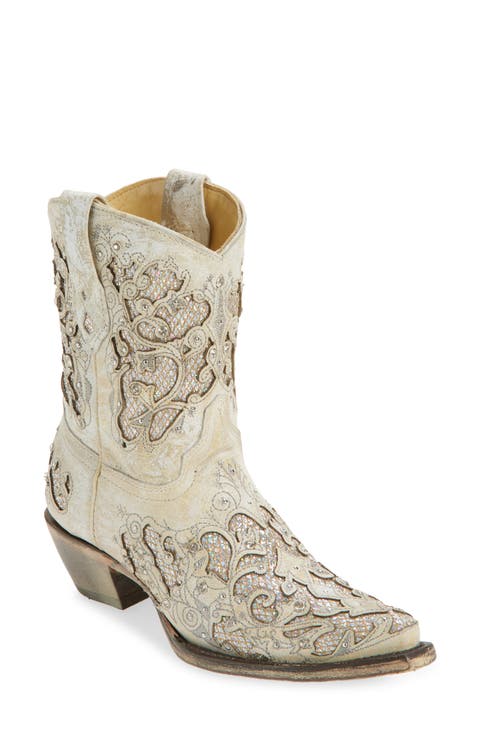 Glitter Inlay & Crystal Western Boot (Women)