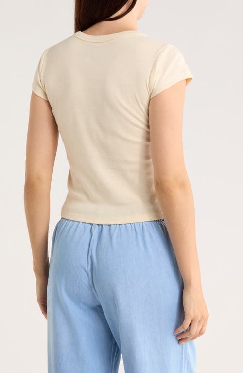 Roxy Wave Stripe Rib Graphic T-shirt In Neutral