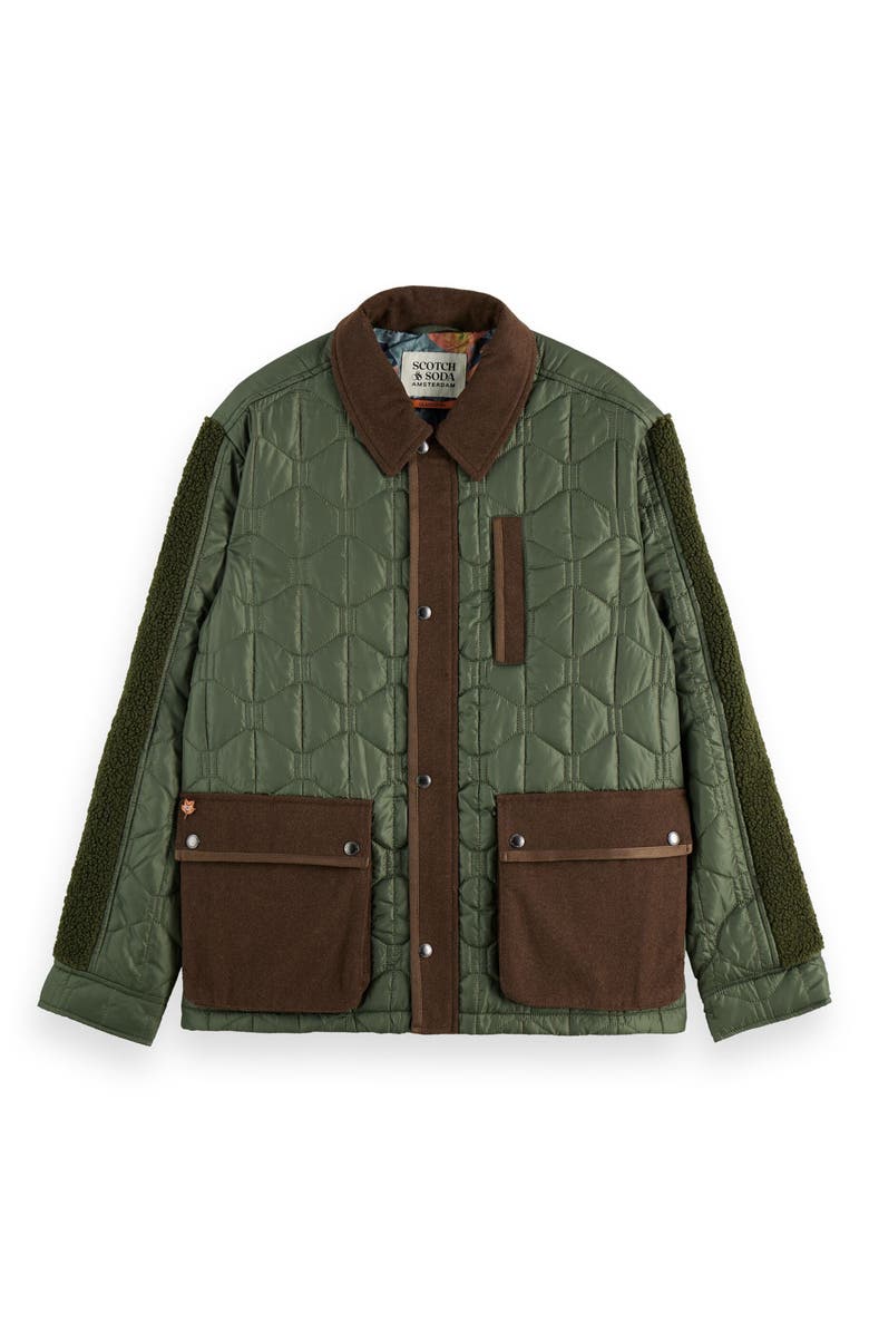 Scotch & Soda Quilted Water Repellent Military Jacket, Alternate, color, Thyme