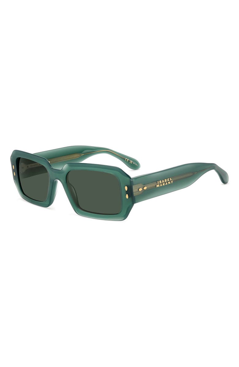Isabel Marant 53mm Rectangular Sunglasses, Alternate, color, Green/ Green