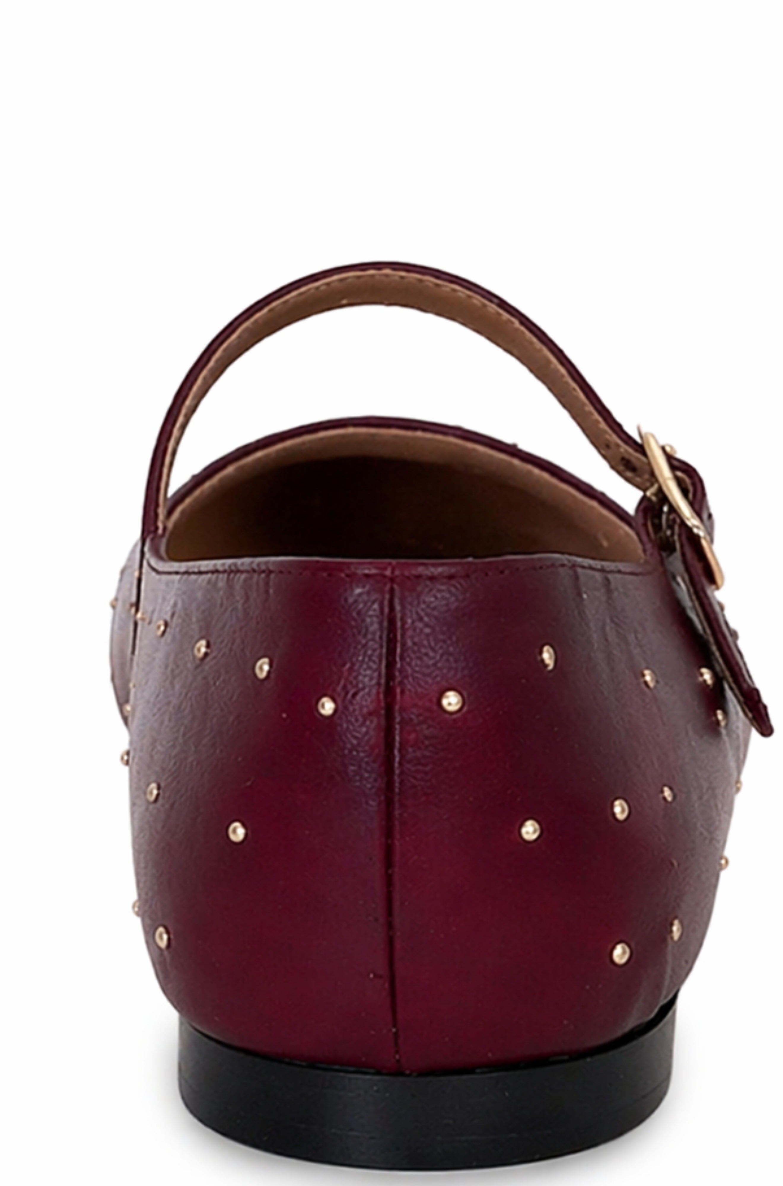 Menina Step Clara Flat Sandal, Alternate, color, Burgundy
