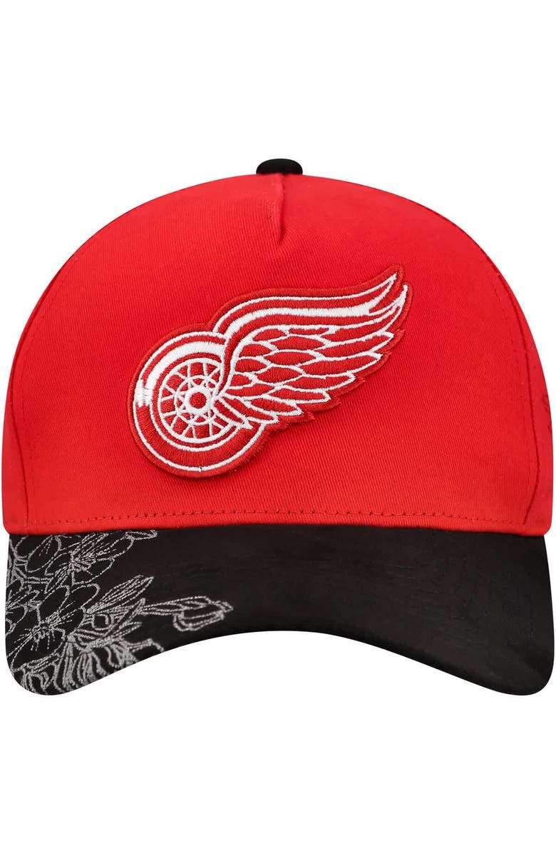 Mitchell & Ness Red/Black Detroit Red Wings May Flowers Pro Crown Adjustable Hat, Alternate, color, Red