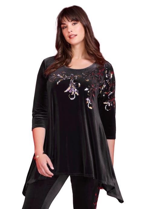 Velour Hanky Hem Tunic