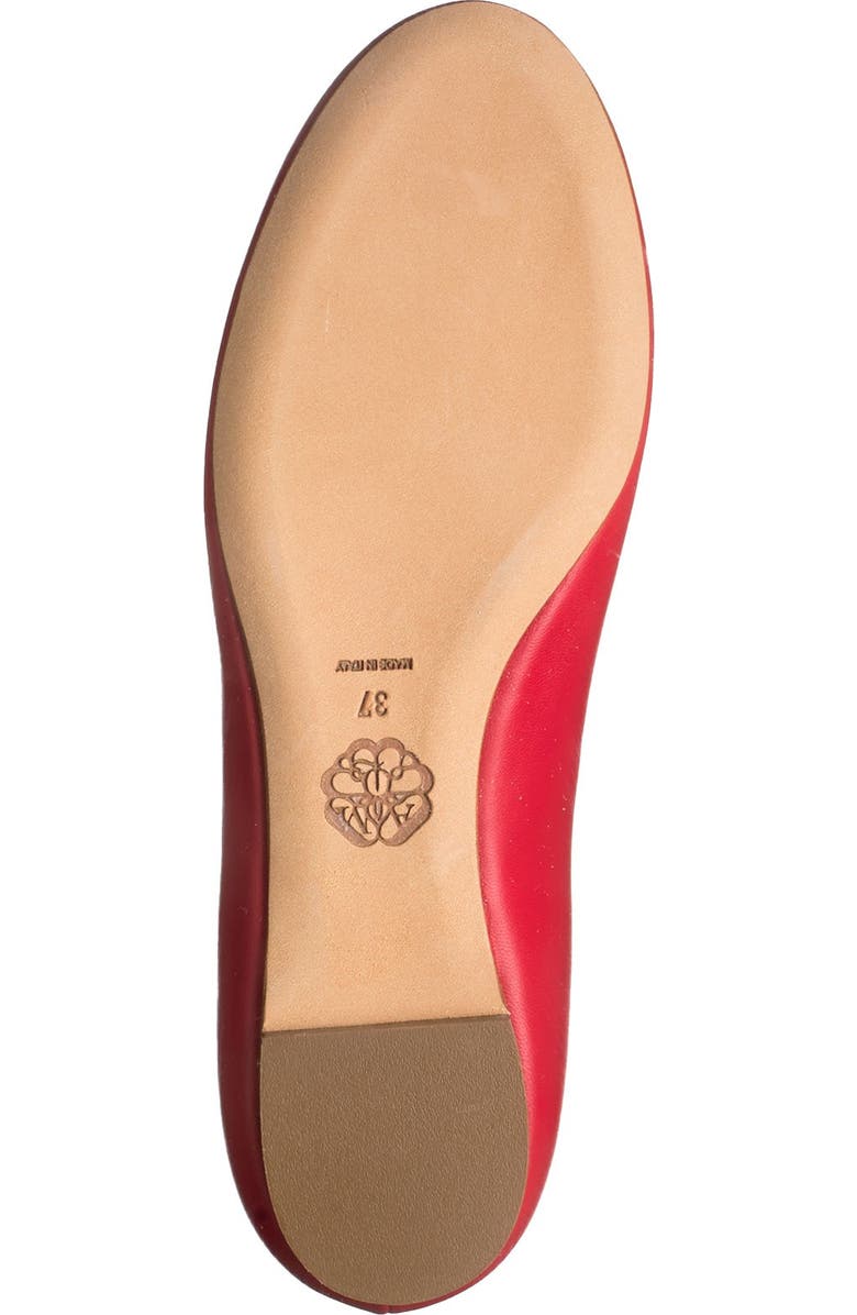 McQueen Skull Accent Leather Flat, Alternate, color,