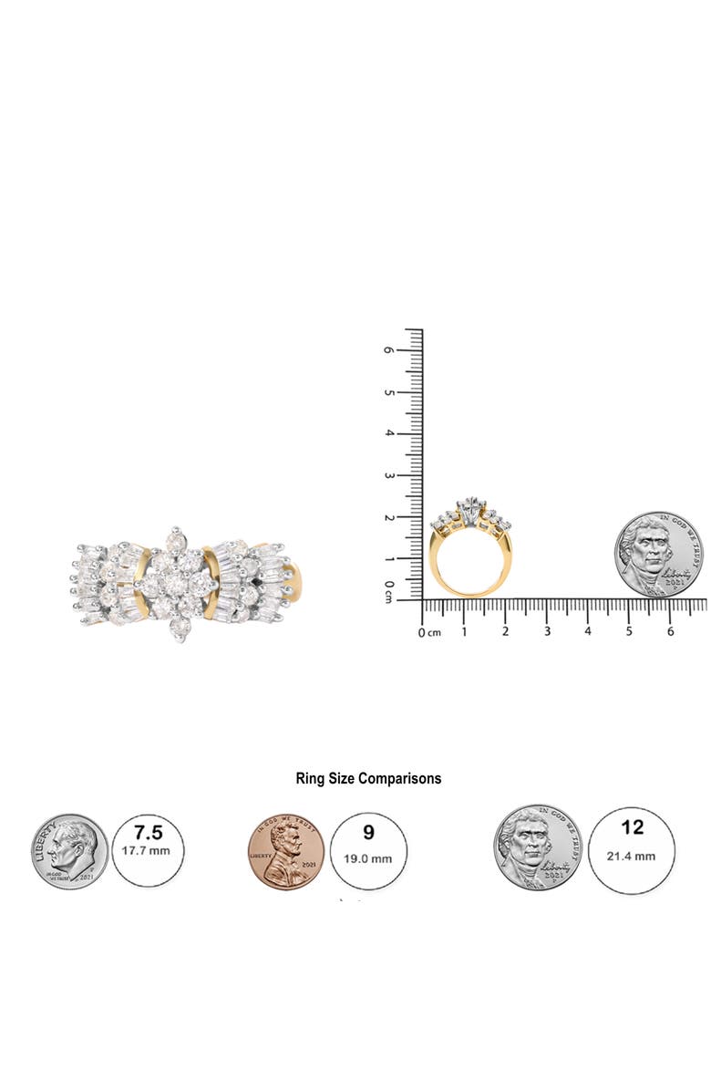 Haus of Brilliance 10K Yellow Gold 1.00 Cttw Diamond Starburst Ring Band, Alternate, color, Yellow