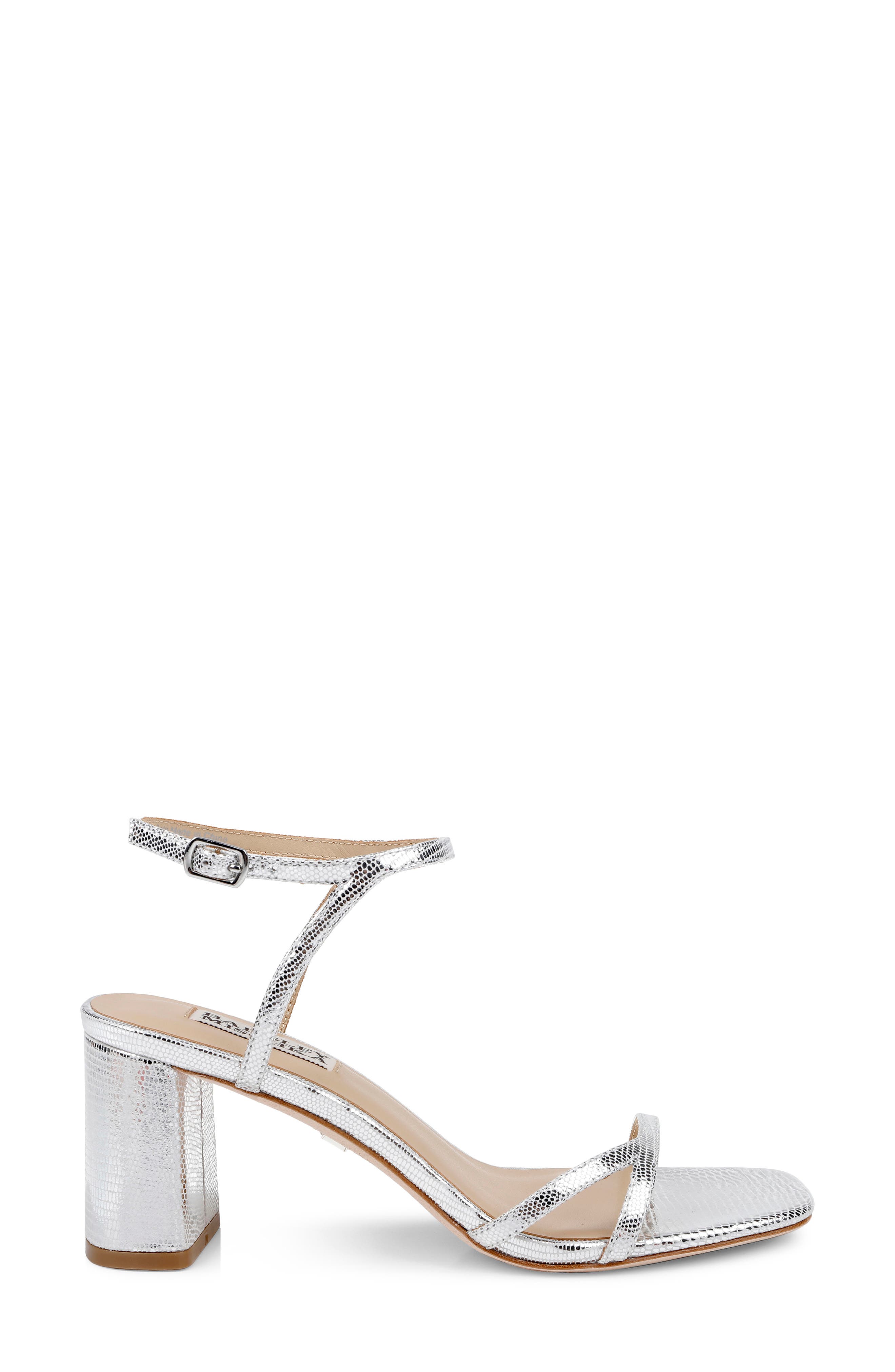 Badgley Mischka Collection Giabella Ankle Strap Sandal, Alternate, color, Silver Lizard